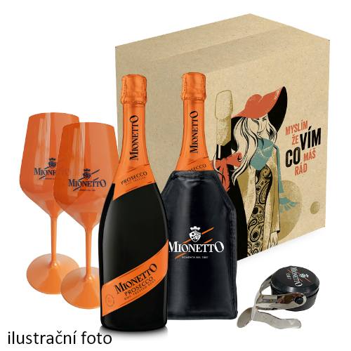 Dárkový set s oranžovou sklenkou Mionetto